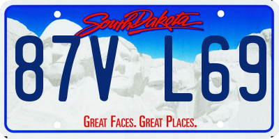 SD license plate 87VL69