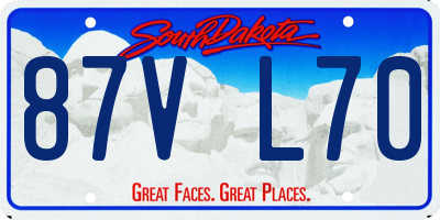 SD license plate 87VL70