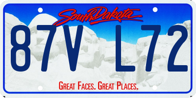 SD license plate 87VL72