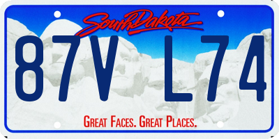 SD license plate 87VL74