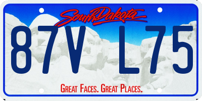 SD license plate 87VL75