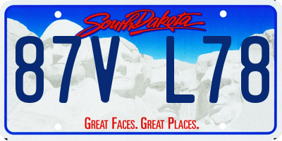SD license plate 87VL78