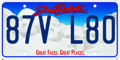 SD license plate 87VL80