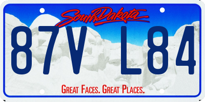 SD license plate 87VL84