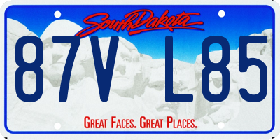 SD license plate 87VL85