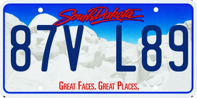 SD license plate 87VL89