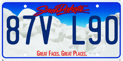 SD license plate 87VL90