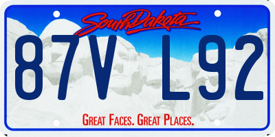 SD license plate 87VL92