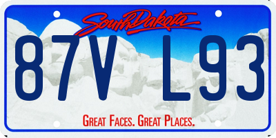 SD license plate 87VL93