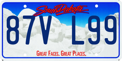 SD license plate 87VL99