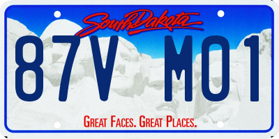 SD license plate 87VM01