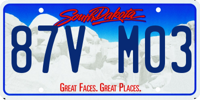 SD license plate 87VM03