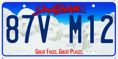 SD license plate 87VM12