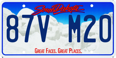 SD license plate 87VM20