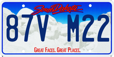 SD license plate 87VM22