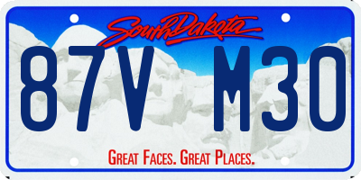 SD license plate 87VM30