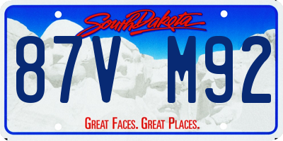 SD license plate 87VM92