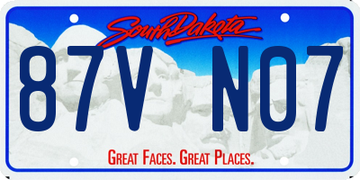 SD license plate 87VN07