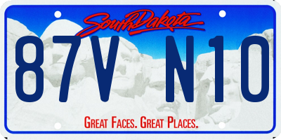 SD license plate 87VN10