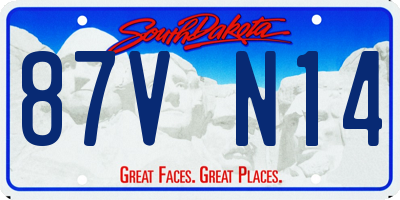 SD license plate 87VN14