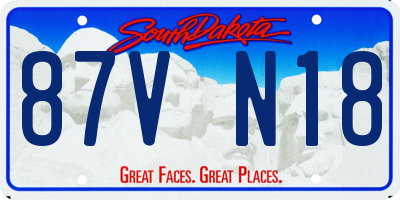 SD license plate 87VN18