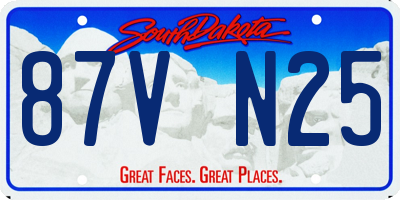 SD license plate 87VN25