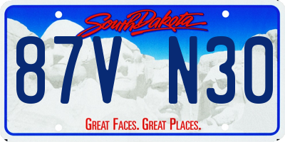 SD license plate 87VN30