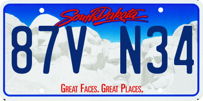 SD license plate 87VN34