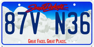 SD license plate 87VN36