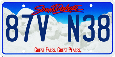 SD license plate 87VN38