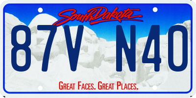 SD license plate 87VN40