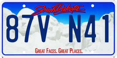 SD license plate 87VN41