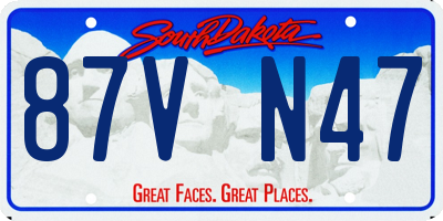 SD license plate 87VN47