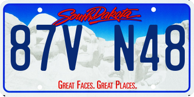 SD license plate 87VN48