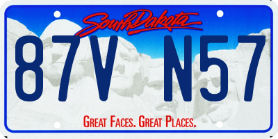 SD license plate 87VN57