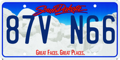 SD license plate 87VN66