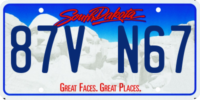 SD license plate 87VN67