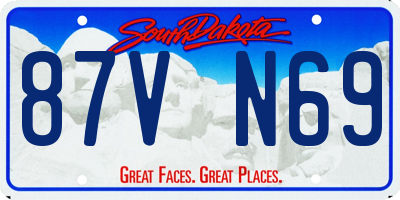 SD license plate 87VN69