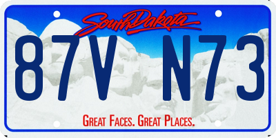 SD license plate 87VN73