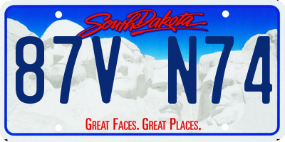 SD license plate 87VN74