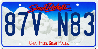 SD license plate 87VN83