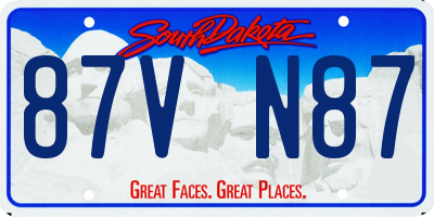 SD license plate 87VN87
