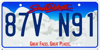 SD license plate 87VN91