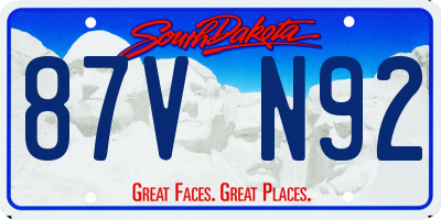 SD license plate 87VN92