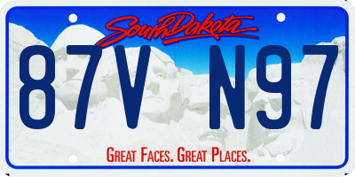 SD license plate 87VN97