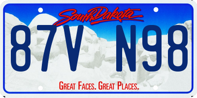 SD license plate 87VN98