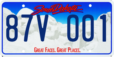 SD license plate 87VO01