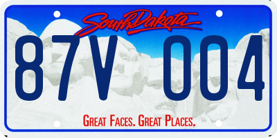 SD license plate 87VO04