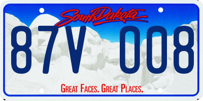 SD license plate 87VO08