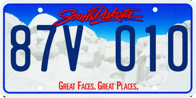 SD license plate 87VO10